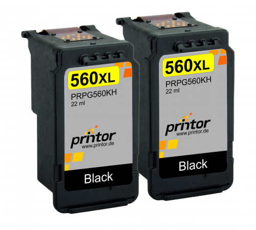 Doppelpack XXL kompatibel zu PG-560 XL 3712C001 2x schwarz
