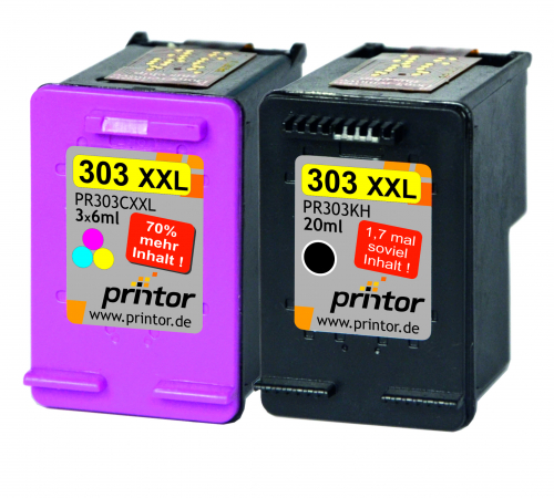 Twinpack kompatibel zu HP 303 XL 1x schwarz 1x color