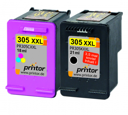 Twinpack XXL kompatibel zu HP 305 XL 1x schwarz 1x 3-color